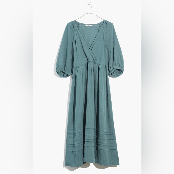 Madewell Marianna Puff-Sleeve Midi Dress - Picture 1 of 3